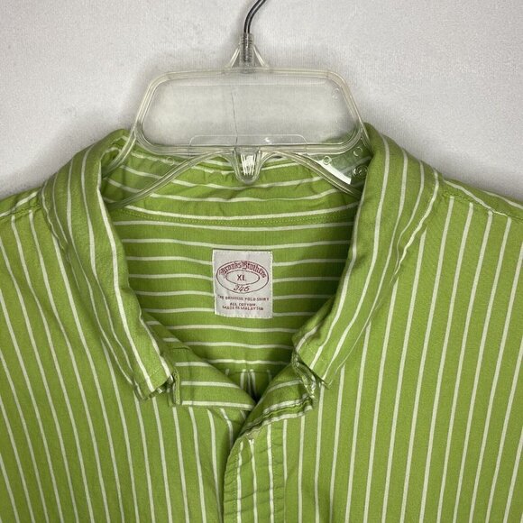 Brooks Brothers 346 Mens XL Button Down Green Stripe Original Polo Shirt Cotton - Picture 2 of 5